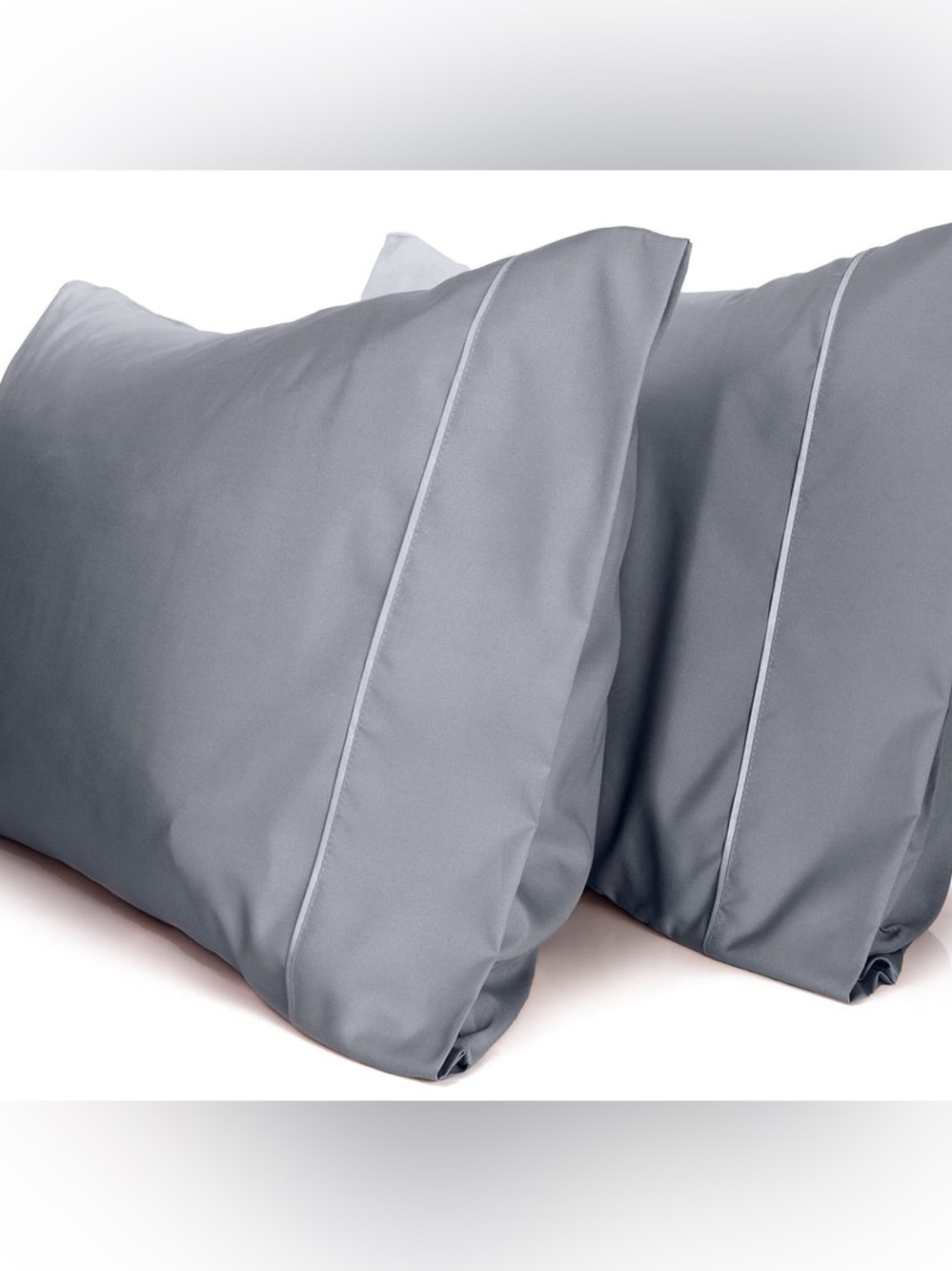 Luxor treasures executive 3000 king pillowcase gray with white stripe set of 2